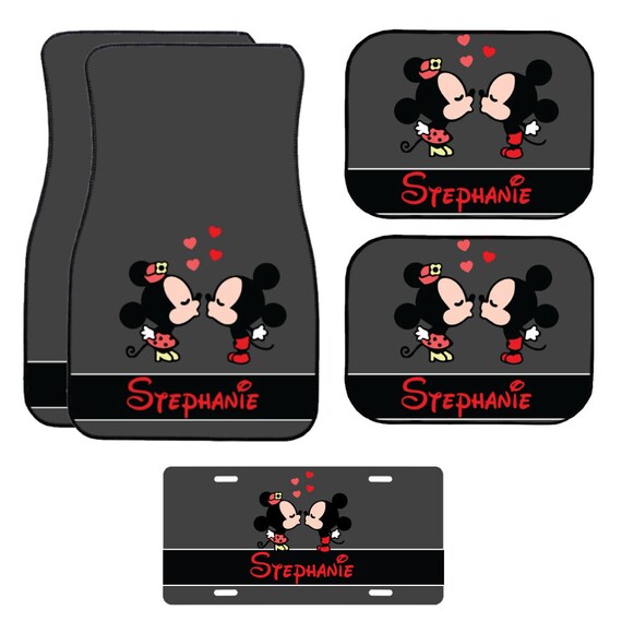 Grey Vintage Minnie Character Car Mats