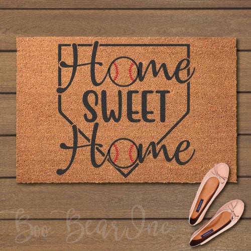 Home Doormat Baseball Doormat Mat Baseball Decor Etsy