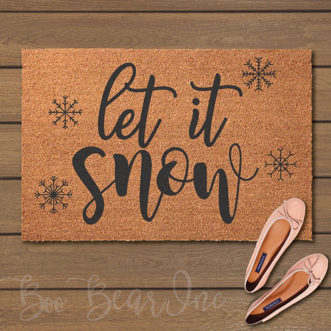 Let It Snow Doormat Mats Fun Doormats Customized Etsy