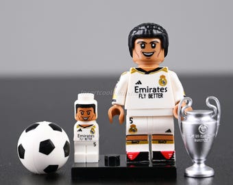 MOC Jude Bellingham England Box-to-Box Star Figuur, Lego-compatibel, Kerstcadeau, Kindercadeau