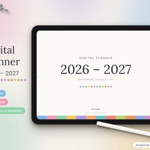 ミニマリストデジタルプランナー 2026–2027 | GoodNotes | iPad | 日次・週次・月次 | ハイパーリンク付き | Notability