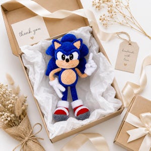 Sonic Blue Hedgehog Amigurumi Crochet Pattern PDF, Cute Plush Doll Tutorial, Instant Digital Download