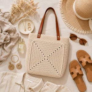 Granny Square Crochet Bag Pattern PDF - Beginner-Friendly Tote & Shoulder Purse, Modern Design, Instant Download