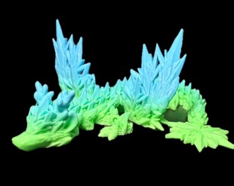Articulated Snowflake Dragon, 3D Printed Fidget Toy, Silk Multi Color Desk Pet