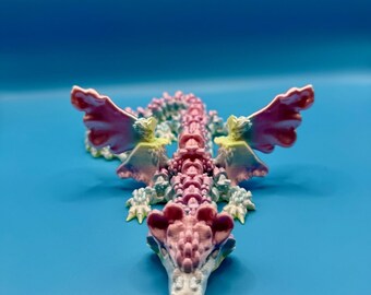 Articulated Snapdragon Dragon, 3D Printed Fidget Toy, Floral Garden Desk Pet