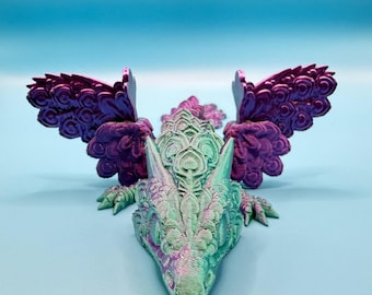 Enchanting Articulated Baby Peacock Dragon – 3D Printed Fantasy Fidget