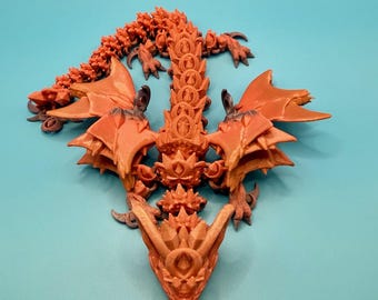 Articulated Nightwing Dragon: 3D Printed Fidget Toy, Fantasy Desk Decor