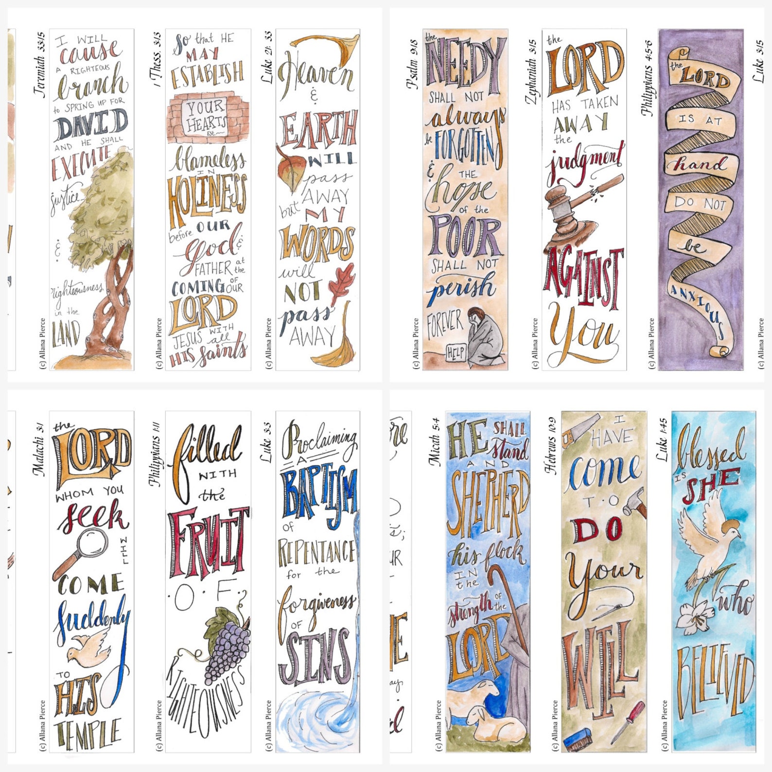Advent Collection Bible Bookmark / Bible Journal Tag INSTANT Etsy