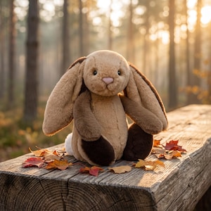 Jellycat Bashful Patchwork Brown Bunny - Cute Patchwork Toy for Kids, Soft Stuffed Toy for Nursery, Birthday Surprise Gift