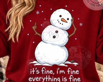 Rolig jul PNG, Meltdown Snowman Christmas Sublimation, Trendig designsublimering, Vinter PNG, Digital nedladdning av högtider PNG