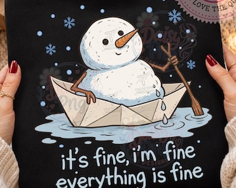 Rolig jul PNG, Meltdown Snowman Christmas Sublimation, Trendig designsublimering, Vinter PNG, Digital nedladdning av högtider PNG