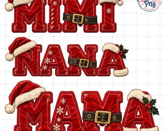 Faux Embroidered Christmas Mama Png Bundle, Preppy Christmas Tree Png, Plaid Christmas Png, Christmas Polka Dots, Xmas Holiday Png, Gingham