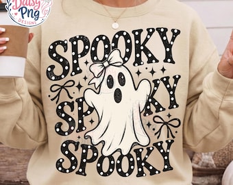Retro läskiga prickar png, Halloween spöktrio png, Halloween spökbu png, Preppy Halloween png, estetisk png (digital nedladdning)