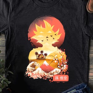 Goku Japanese Anime Shirt, Dragonball Kame House Shirt, Ultra Instinct Son Goku DBZ Gift, Over 9000, Retro Super Saiyan Tee