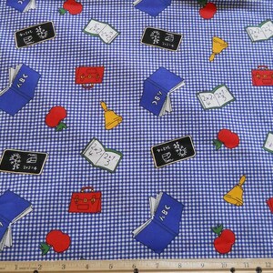 Fabric ABC school days new 100% cotton 1 yard x 42" wide gingham
