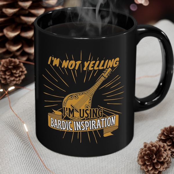 Baldur's Gate 3 Bardic Inspiration Mug BG3 Coffee Cup Tea Baldurs Gate 3 Mug Funny Video Game Cup Gift for Dad DND Dungeons and Dragons Mug