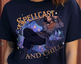 Gale Spellcast and Chill Tee Baldurs Gate 3 Tshirt BG3 Thirst Trap Shirt DND Merch Dungeons and Dragons Gale of Waterdeep Dekarios T shirt