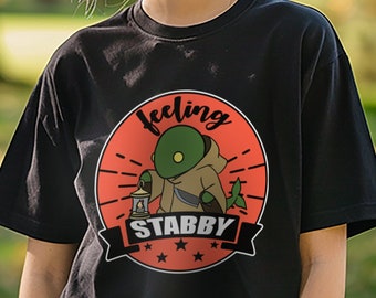 Feeling Stabby Tonberry Tee Shirt - FFXIV Tshirt Funny Final Fantasy FFVII Gift for her him FF14 Warrior Dawntrail Black Mage xiv vii xvi