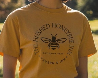 Hushed Honeybee Inn Tavern Tee, Gamer T-Shirt, Metaphor Game, Unisex Cotton