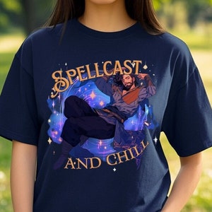Gale Spellcast and Chill Tee Baldurs Gate 3 Tshirt BG3 Thirst Trap Shirt DND Merch Dungeons and Dragons Gale of Waterdeep Dekarios T shirt