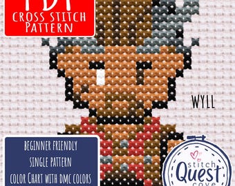 Baldur's Gate 3 Cross Stitch Pattern – Wyll Ravengard (PDF Pattern)