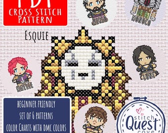 Expedition 33 Cross Stitch Pattern Set of 6 – Beginner Friendly (PDF Download)