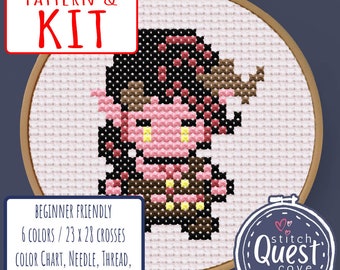 Karlach Cross Stitch Kit: Baldur's Gate 3 Beginner Craft