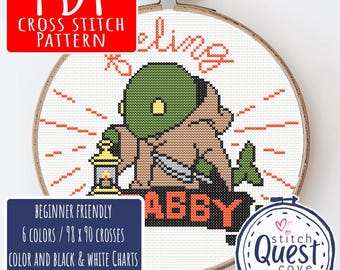 Tonberry - Feeling Stabby Cross Stitch Pattern PDF - 6 DMC colors beginners guide small FFXIV final fantasy 14 funny gift - digital download