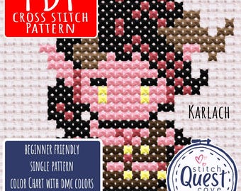 Baldur's Gate 3 Cross Stitch Pattern – Karlach Cliffgate (PDF Pattern)