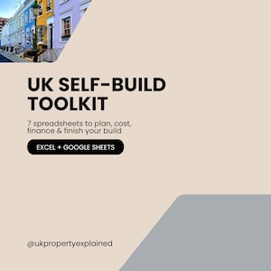 UK Self Build Toolkit Spreadsheet Bundle | Budget Tracker, VAT Reclaim, Cashflow, Gantt & Feasibility | Excel + Google Sheets