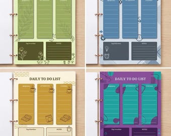 Minimalist Day Planner PDF, Morning Afternoon Evening Routine Tracker