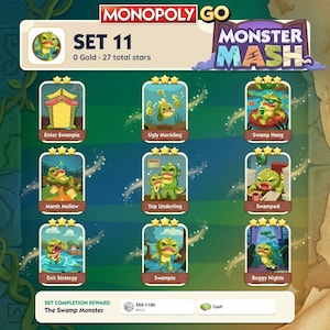 Monopoly_GO! Monster Mash 4 Star Sticker (Set 11) Instant Delivery