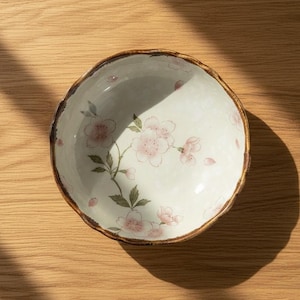Ceramic Dinner Plates – Japanese Style, Deep Round Plates, Pasta Dishes, Kitchen Tableware, Microwave Safe, Flower Design