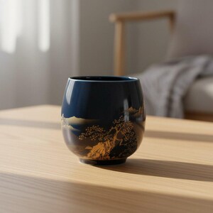 Japanese Ceramic Tea Cup – Minimalist Tea Set, Black Glazed Cup, Home Tea Accessory, Pottery Teacup, Individual Tea Bowl, Unique Ceramic Mug