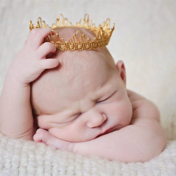 Gold Newborn Crown Photo Prop perfect for your prince or princess