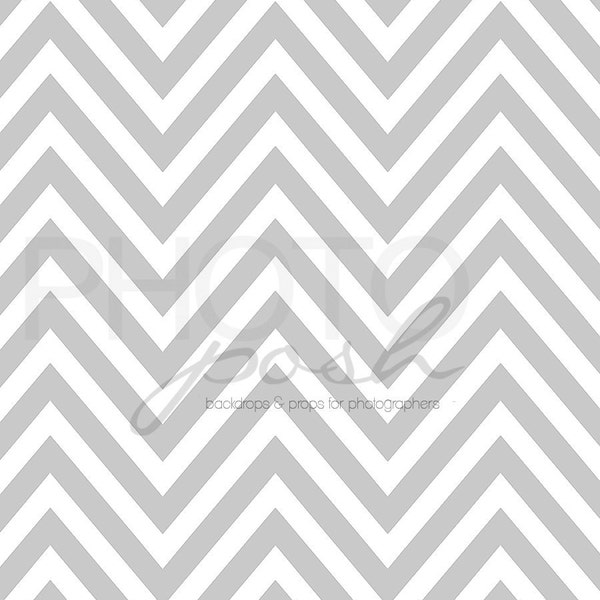 42"x42" Vinyl Photography Faux Floor Backdrop- Grey Chevron Stripe