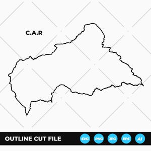 Central African Republic Map Outline SVG Cut File | Minimalist Country Shape [Digital Download]