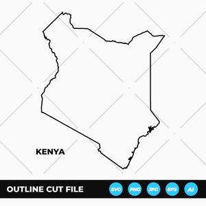KENYA Map Outline SVG Cut File | Minimalist Country Shape [Digital Download]