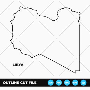 LIBYA Map Outline SVG Cut File | Minimalist Country Shape [Digital Download]
