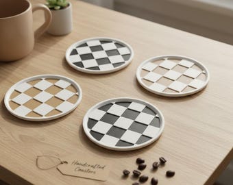 Checkerboard Nesting Drink Coasters