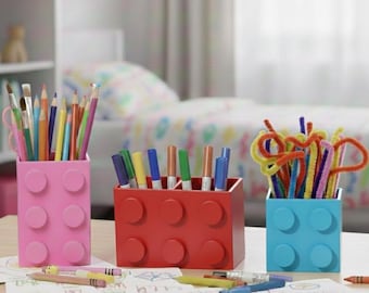 Brick Pencil Holder Desk Organizer