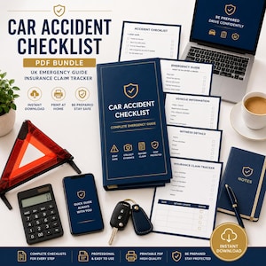 Bilolycka Checklista PDF | Nödguide för Handskfack UK | Försäkringslogg | Direkt Nedladdning