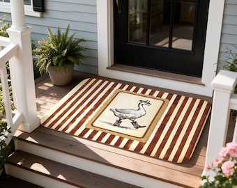 Cowboy Goose Doormat, Funny Western Farmhouse Entryway Rug, Rustic Country Boots Decor, Housewarming Gift
