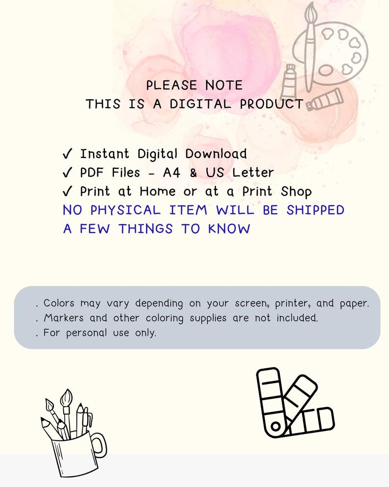 72 Color Swatch Chart Printable | A4 & US Letter PDF - Etsy