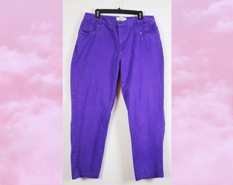 Vintage 90s / 80s Purple High Waist Jeans, Size 36 Waist