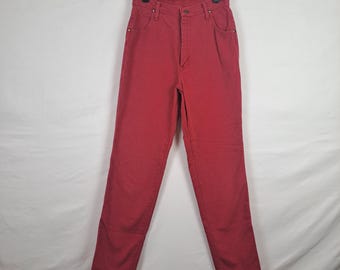 Vintage 90s Wrangler Red High Rise Jeans, Size 28 Waist