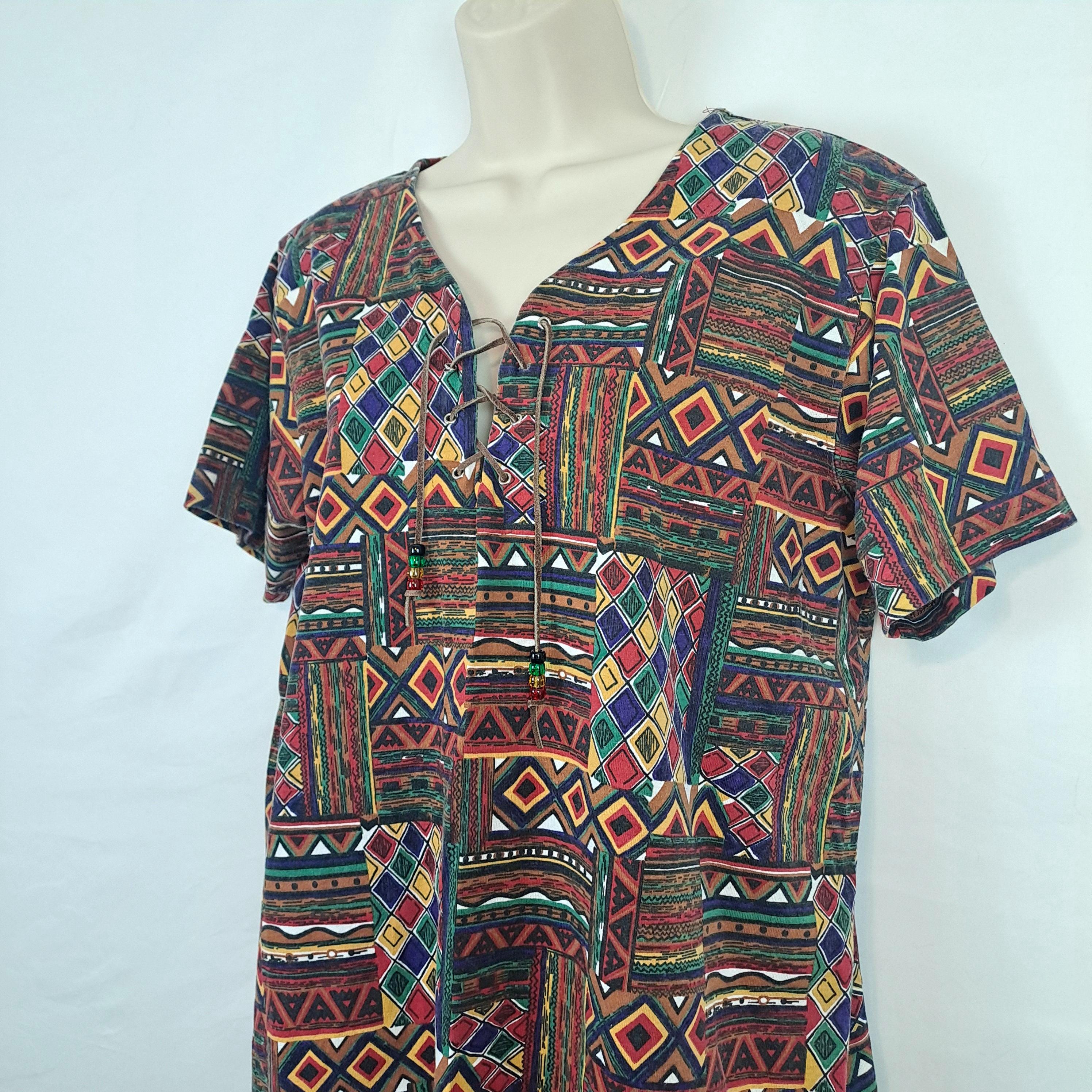 Vintage 90s Geometric Top & Skirt Set 