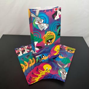 Vintage 90s Looney Toons Favor Bags, Set of 8