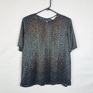 Vintage 80s Black & Gold Polka Dot Top