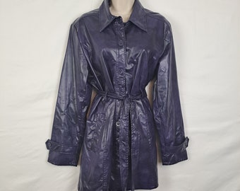 Veste en cuir violette vintage des années 2000